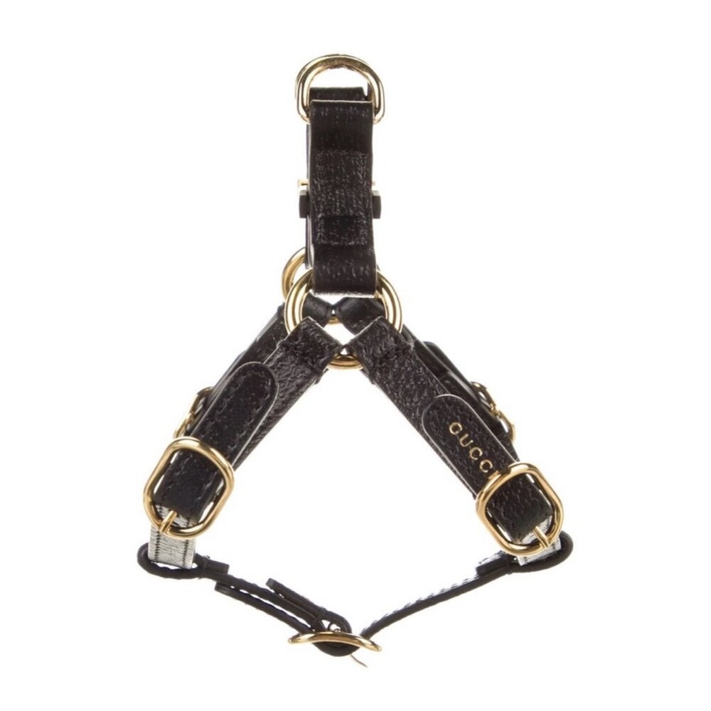 Gucci Black and Gold Dog Harness